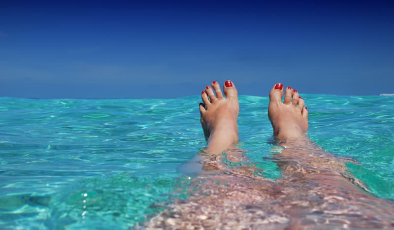 feet in swimming pool