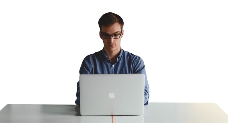 man and computer