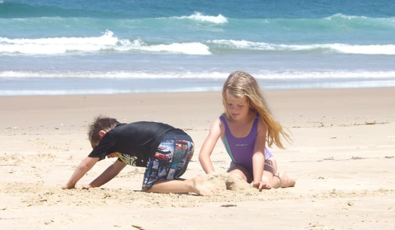 children on beach